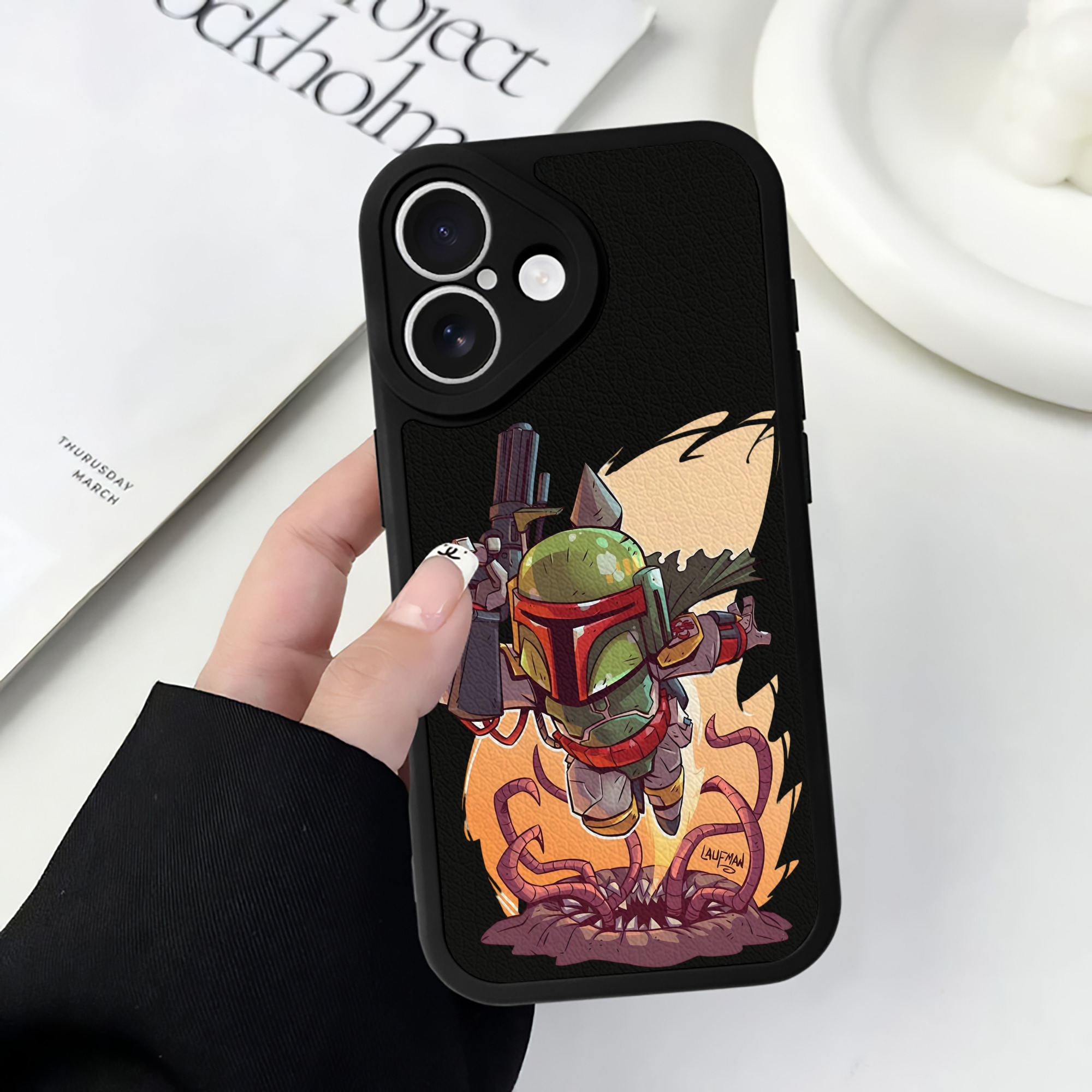 （画像用） スター・ウォーズ Star Wars 【iPhone 16シリーズ対応】シリコンスマホケース（レザー調） 材質：シリコン